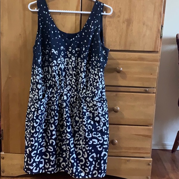 Leopard blue dress
